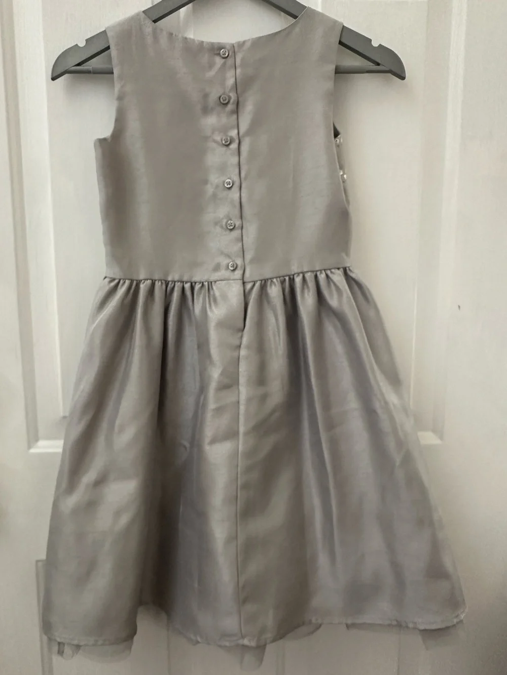 NWT Gymboree Silver Sleeveless Satin Party Dress with Silver Dots Bodice Size 10